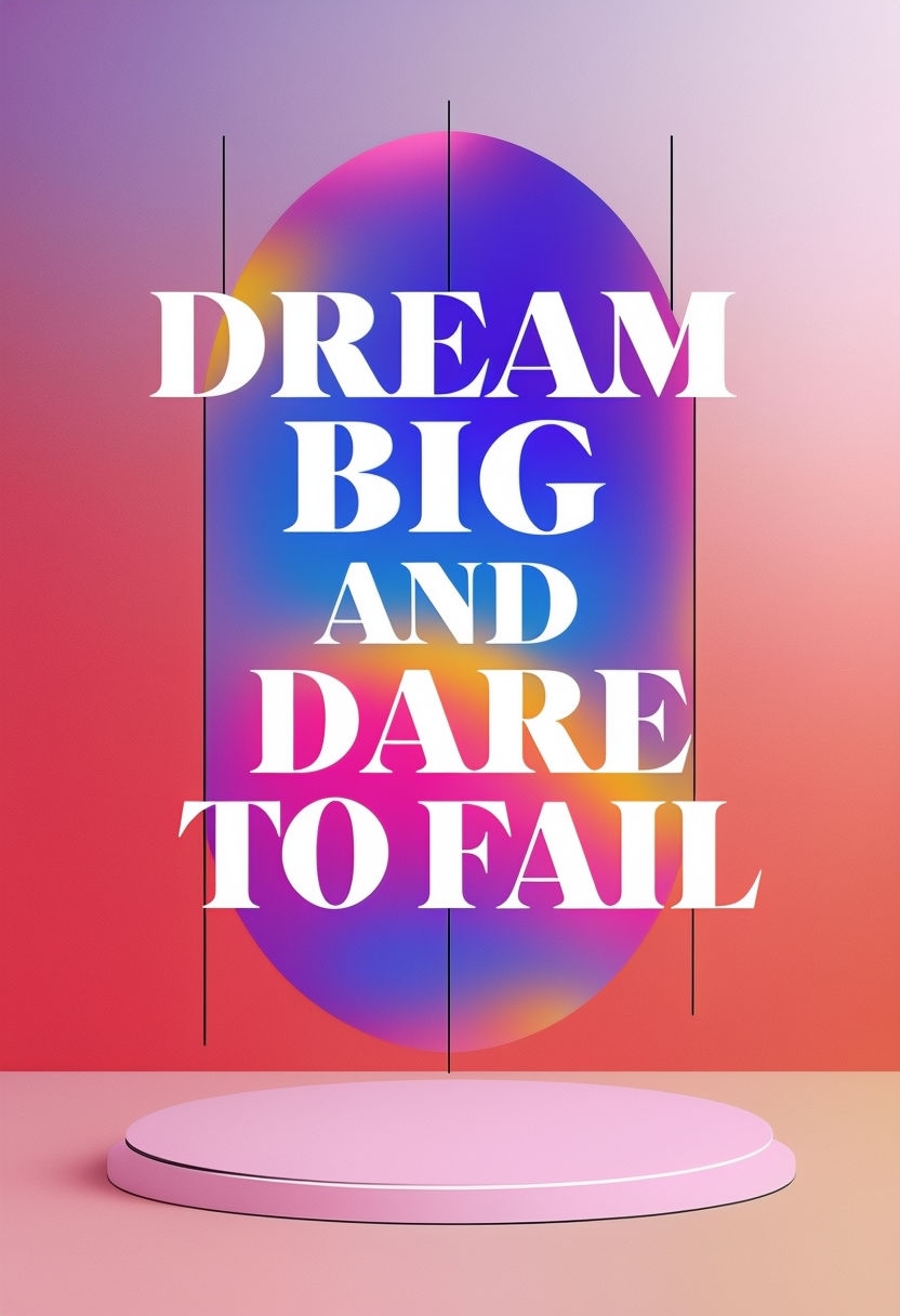 Dream Big and Dare to Fail Motivational Poster Design Mobile Wallpaper