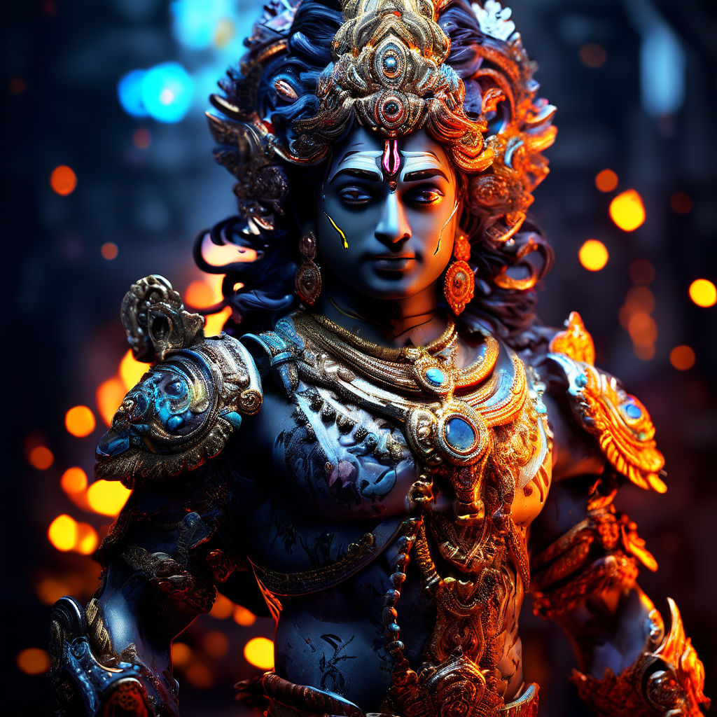 Lord Krishna from the Mahabharata as the central figure by Sphynx