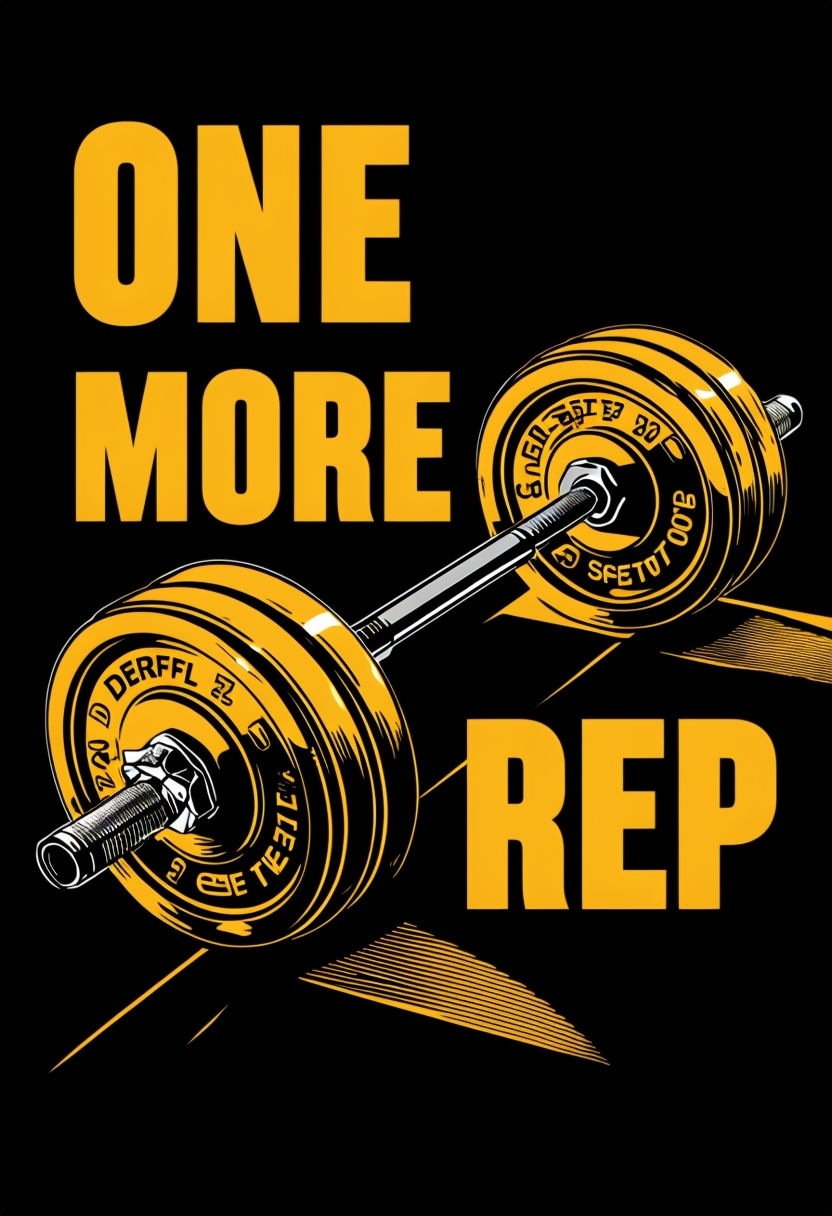 One More Rep Motivational Fitness T-Shirt Design