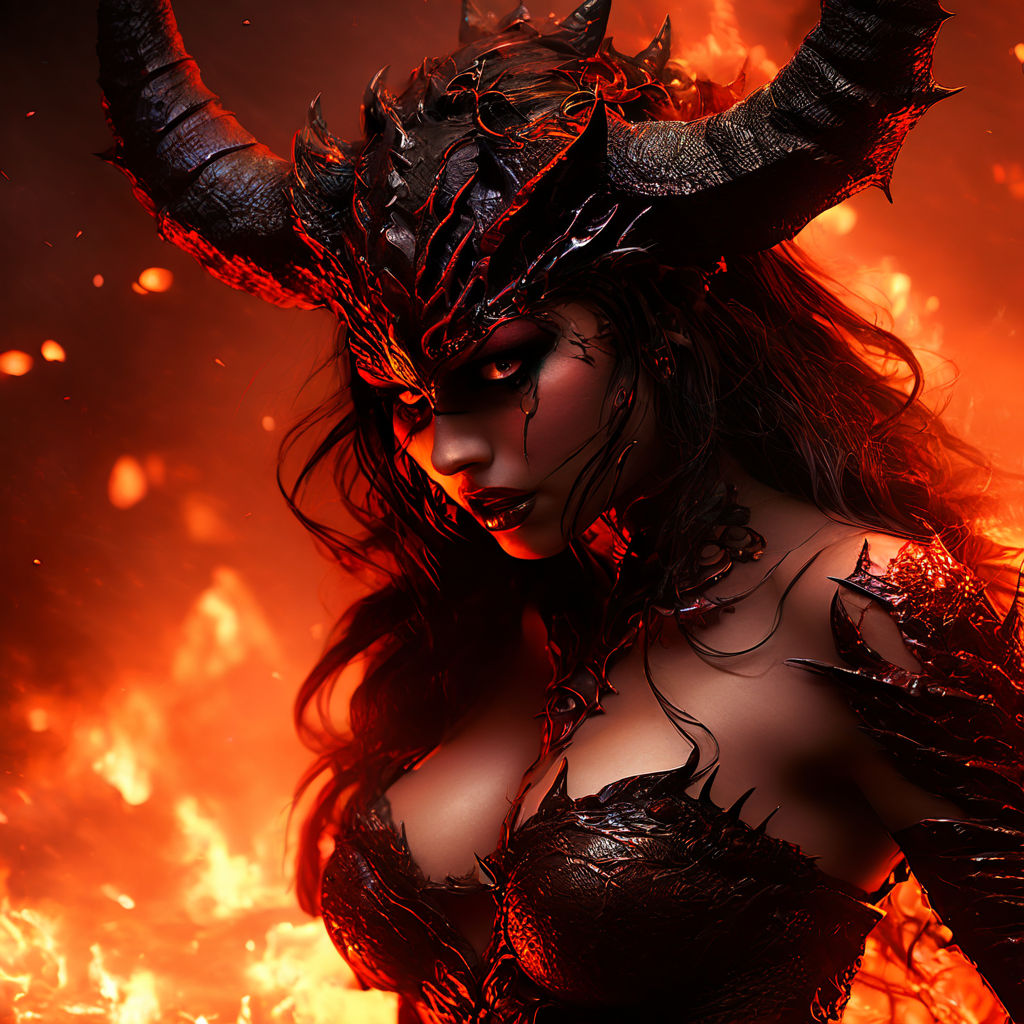 RAW photo (FULL LENGTH:1.3) NINJA Female devil in hell