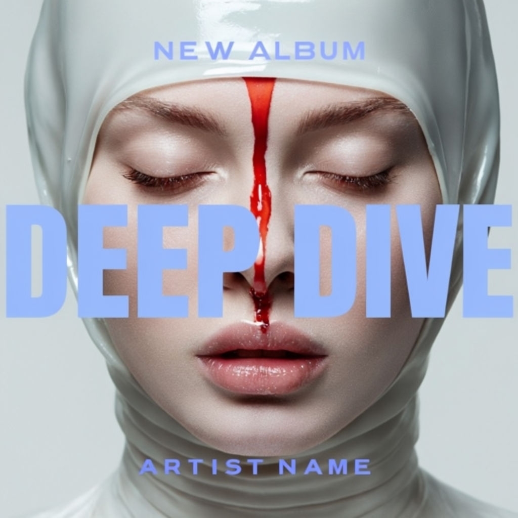 Futuristic Deep Dive Portrait with Glossy Latex Finish Spotify Album Cover