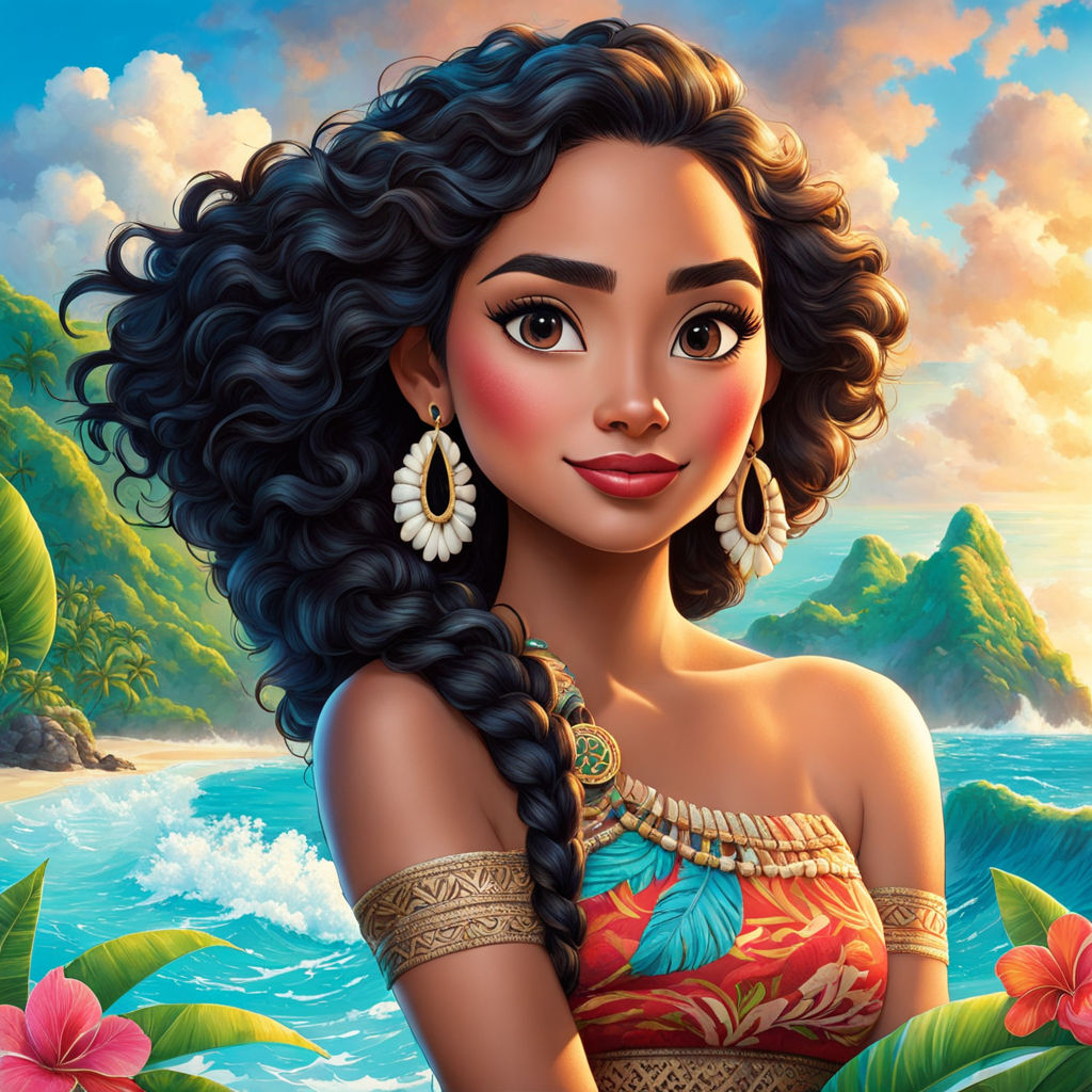 Beautiful Disney princesses moana anime