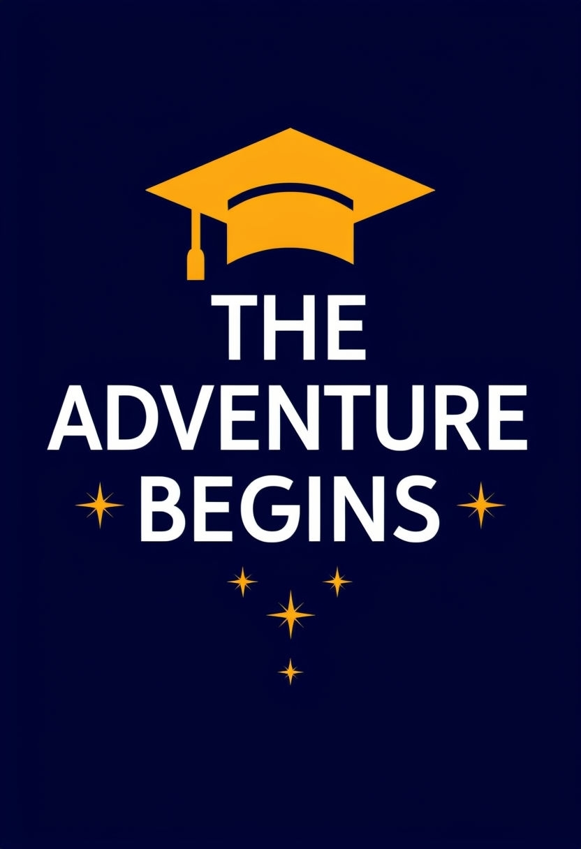 The Adventure Begins Graduation Celebration Poster Design Event Sign