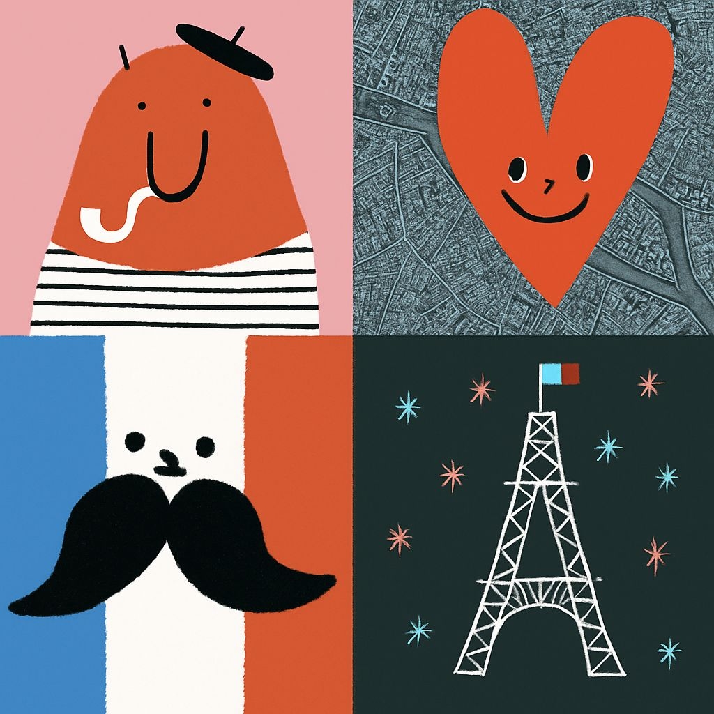 Playful Cartoon Quadrant Characters and Symbols Seamless Pattern