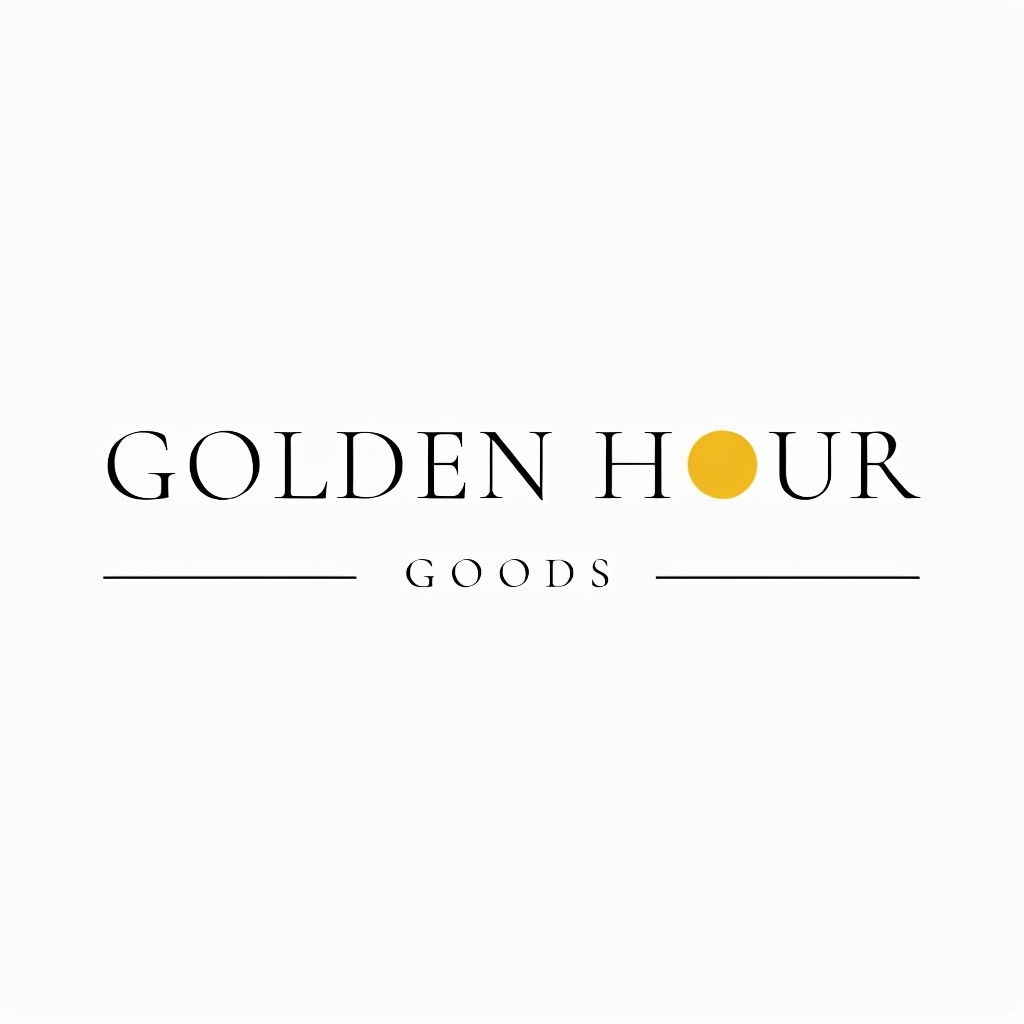 Minimalist Golden Hour Goods Typography Logo Design