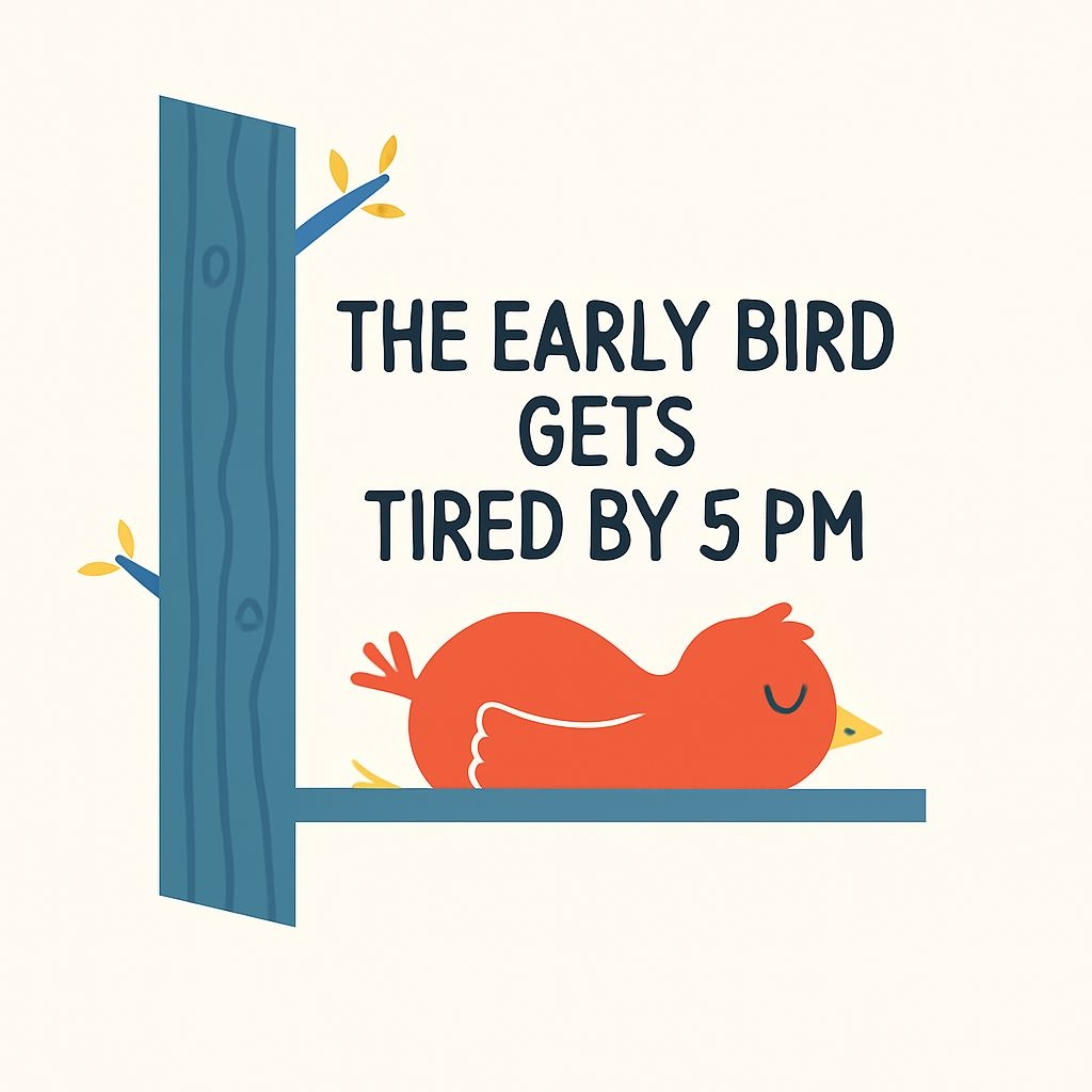 Playful Early Bird Sleeping on Branch Minimalist T-Shirt