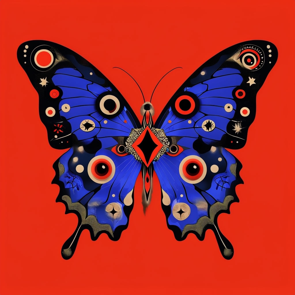 Vibrant Red Butterfly Abstract Seamless Pattern Design