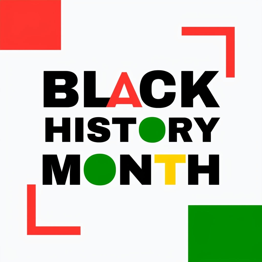 Modern Minimalist Black History Month Graphic Design Social Media Post