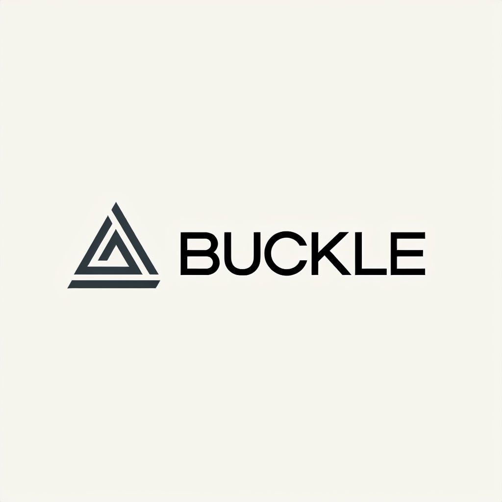 Minimalist BUCKLE Logo Design on Off-White Background Logo