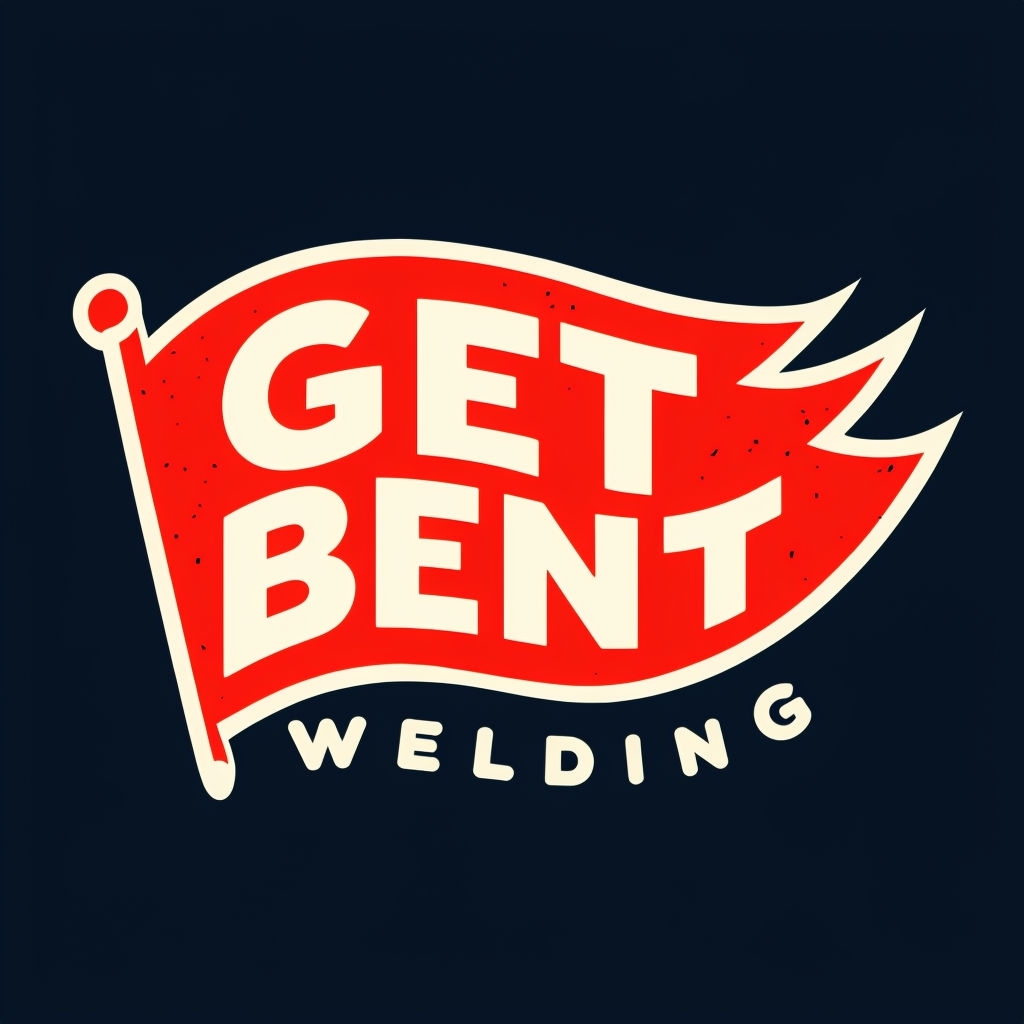 Bold GET BENT Logo on Red Flag Design for Hats