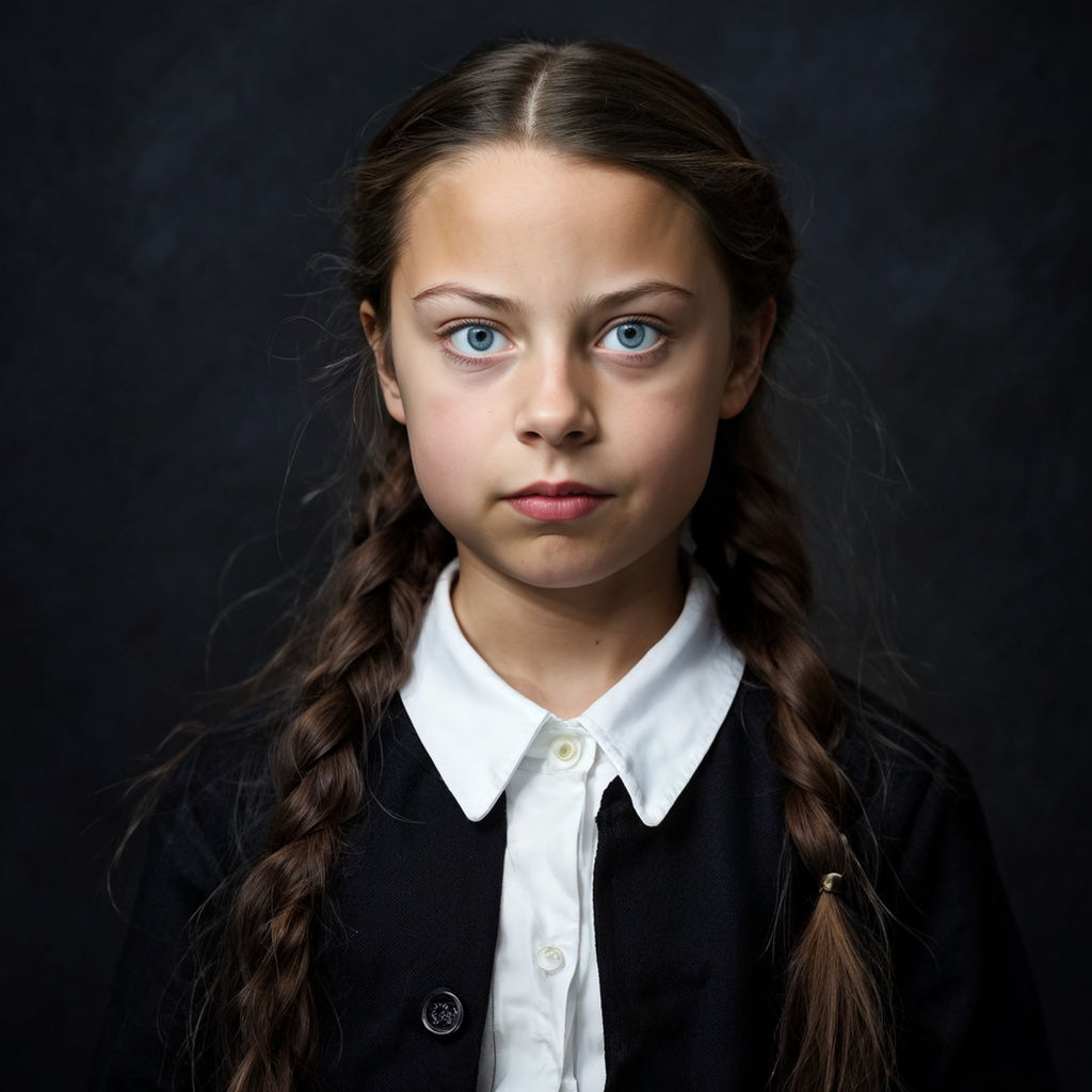 Greta Thunberg as rich Jew with sidelocks by Tohech - Playground
