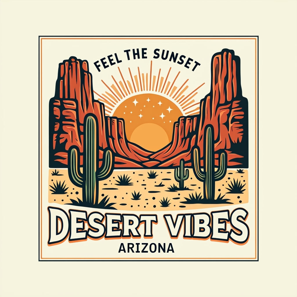 Vintage Arizona Sunset Desert Vibes T-Shirt