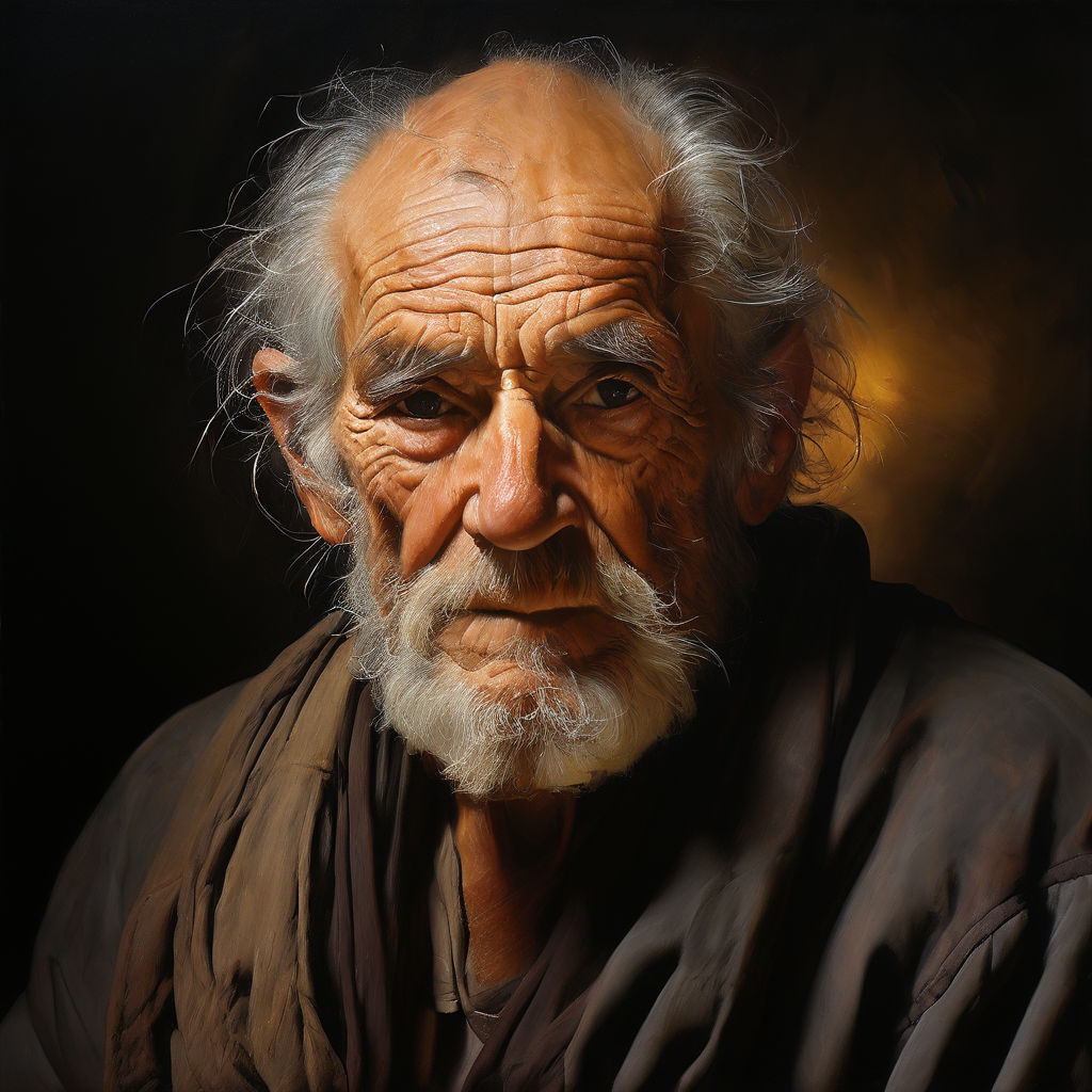 Elderly Wise Man Facing Forward By Sanket Sutariya - Playground