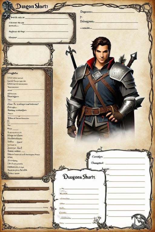 Create a character sheet for a role-playing game called Dung... by Er