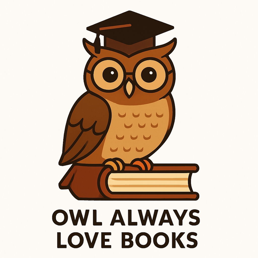 Wise Owl with Book and Glasses