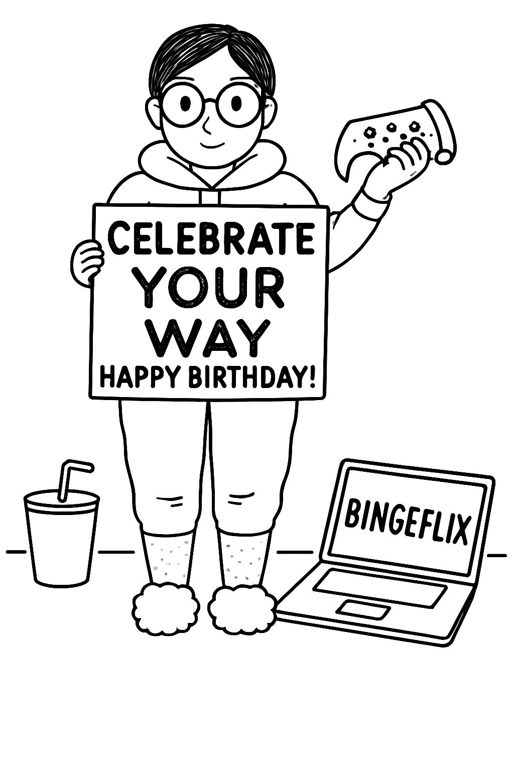 Playful Cartoon Character Birthday Celebration Invitation Design Cards & Invites