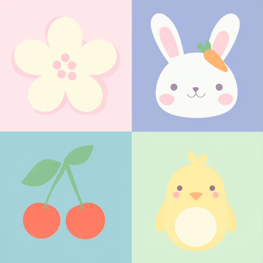 Cute Pastel Cartoon Whimsical Designs Seamless Pattern