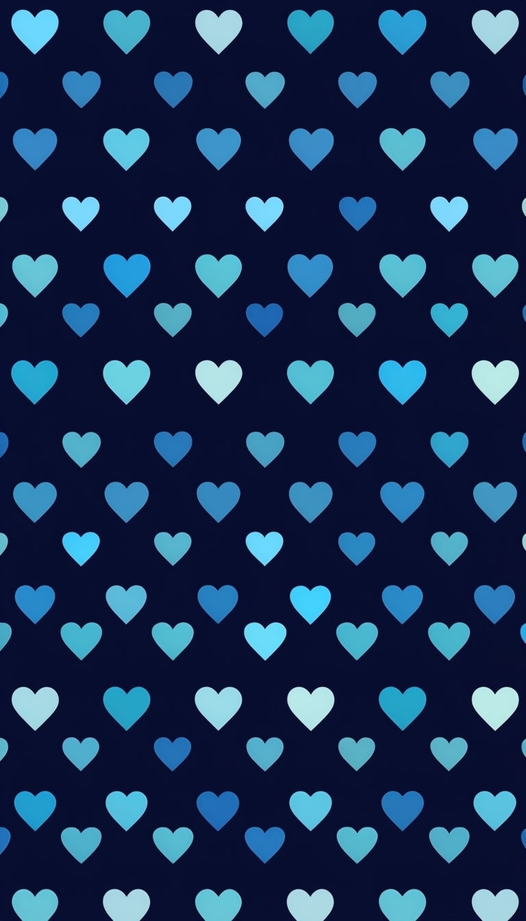 Elegant Blue Heart Pattern on Navy Background Phone Case Cover