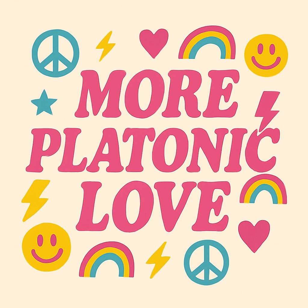 More Platonic Love Colorful Retro Design T-Shirt