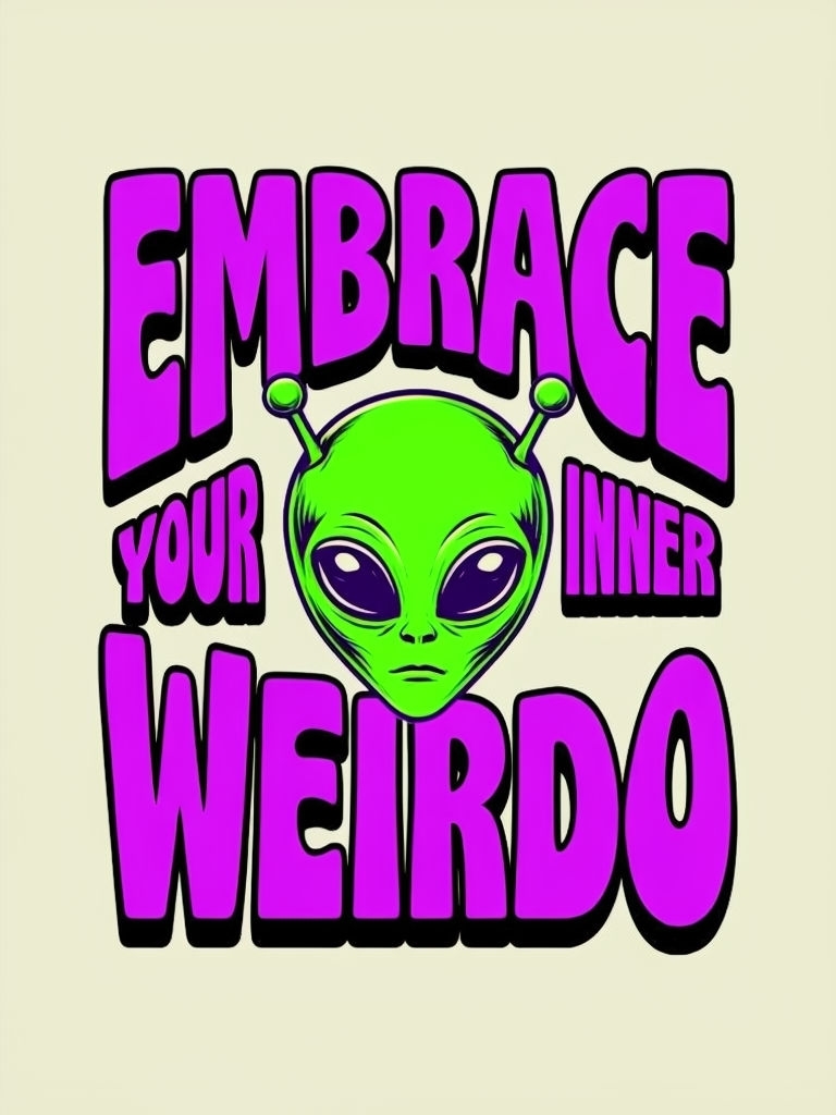 Embrace Your Inner Weirdo Motivational Graphic T-Shirt