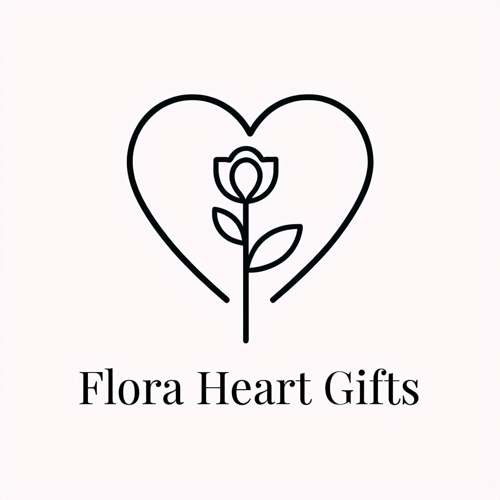 Modern Minimalist Flora Heart Gifts Logo Design