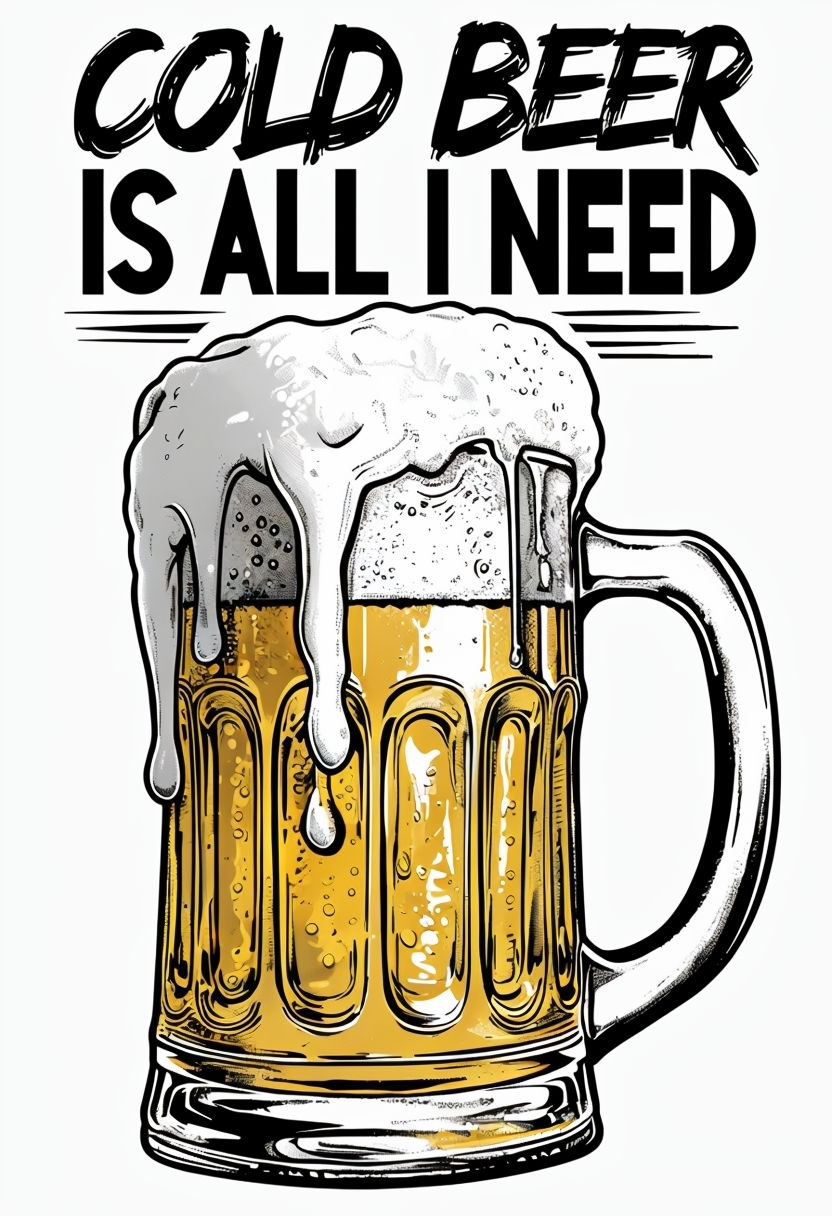 Cold Beer Is All I Need Vintage Beer Mug T-Shirt