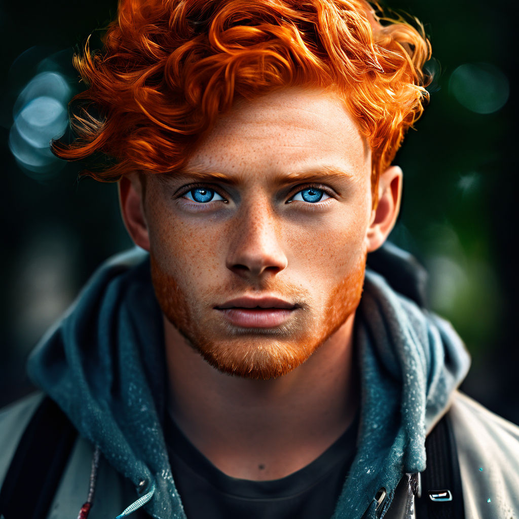 a tall caucasian human male with ginger hair