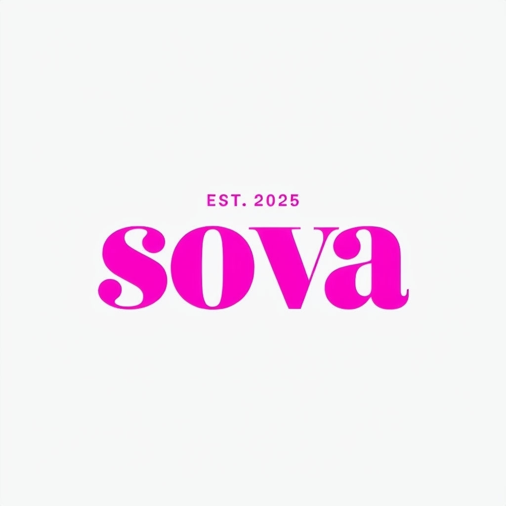 Elegant Pink Sova Logo Design with Established Date 2025 Logo