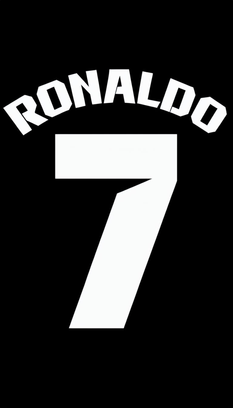 Bold Minimalist Ronaldo 7 Design on Black Background Phone Case Cover