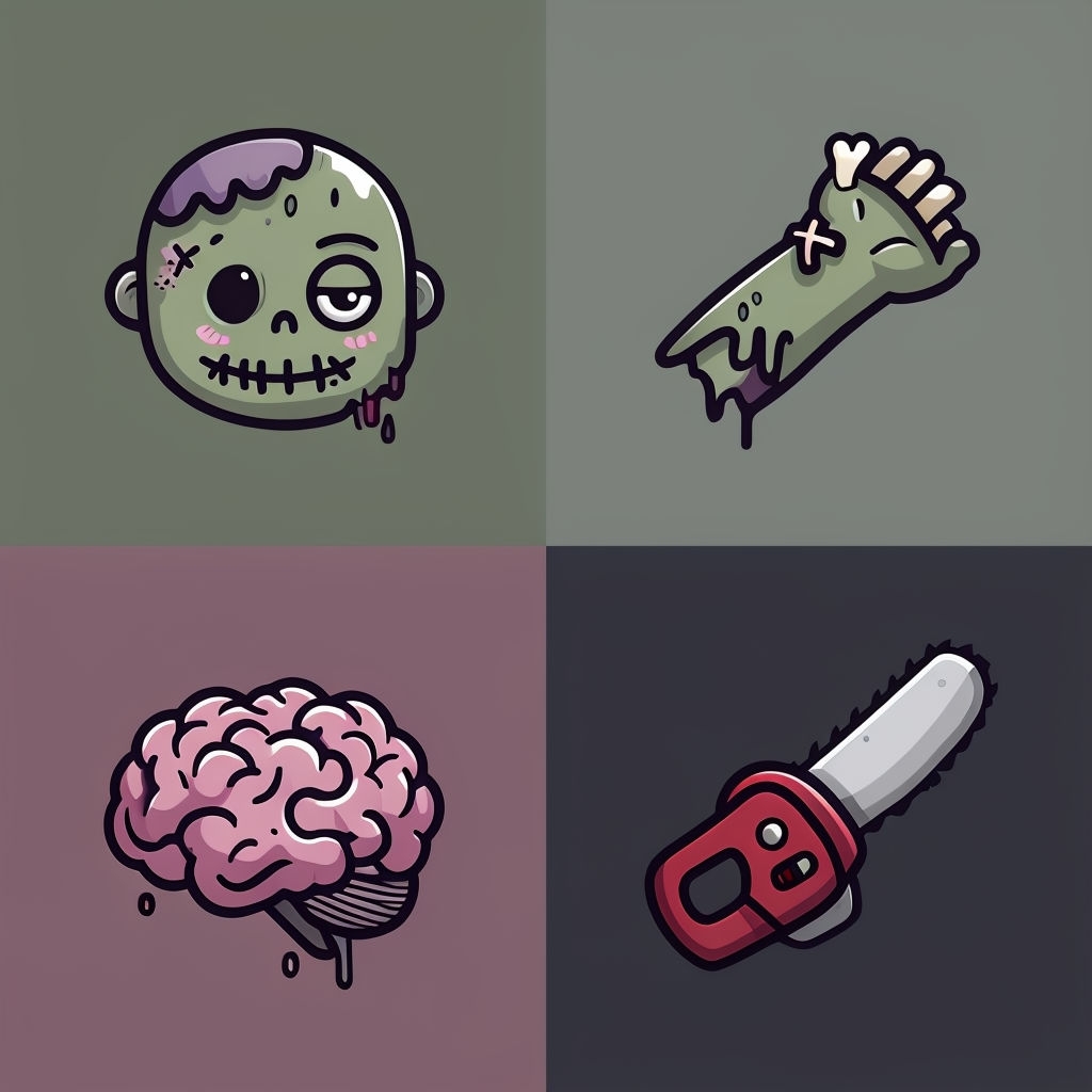 Quirky Cute Zombie Theme Seamless Pattern Design