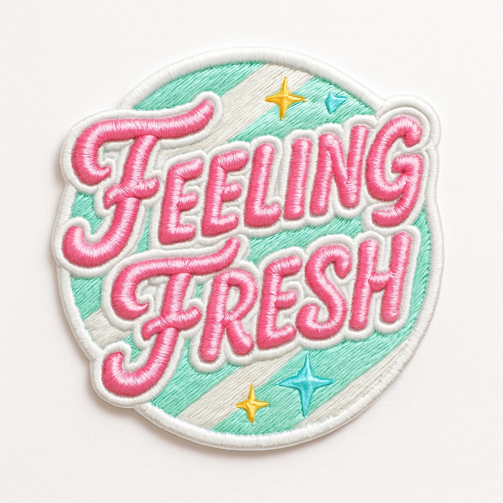 Feeling Fresh Playful Embroidered Patch Design Hat