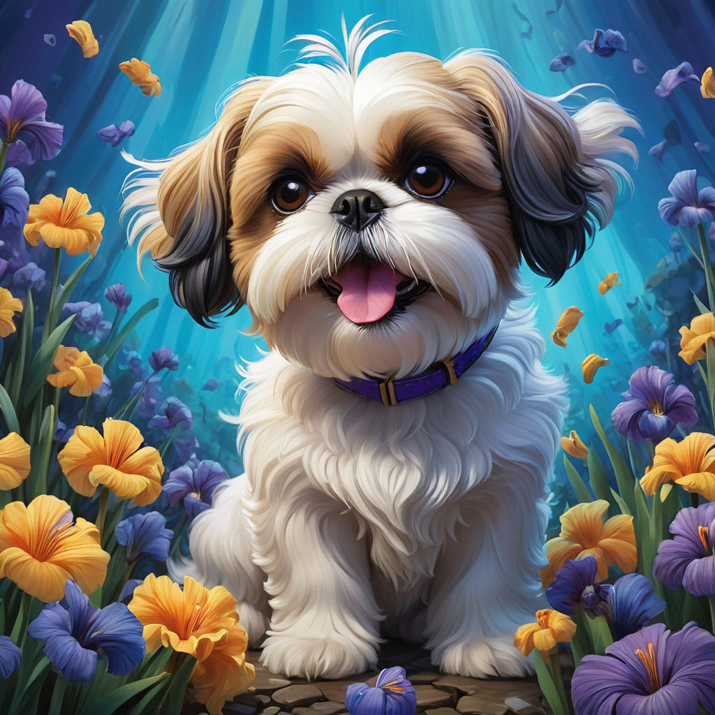 Fuzzy Disney/Pixar-style female shih tzu dog by Ale Otsubo - Playground