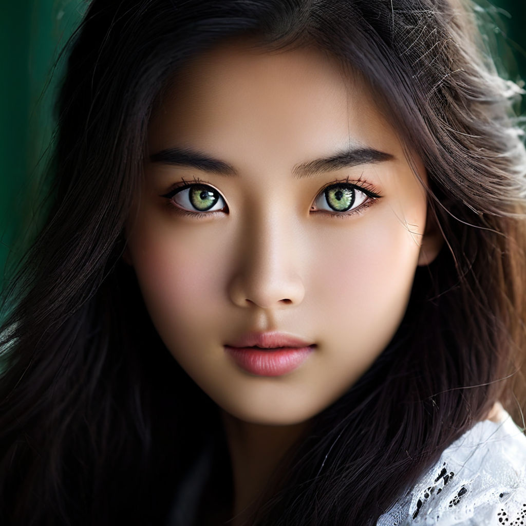 cute female eyes and face