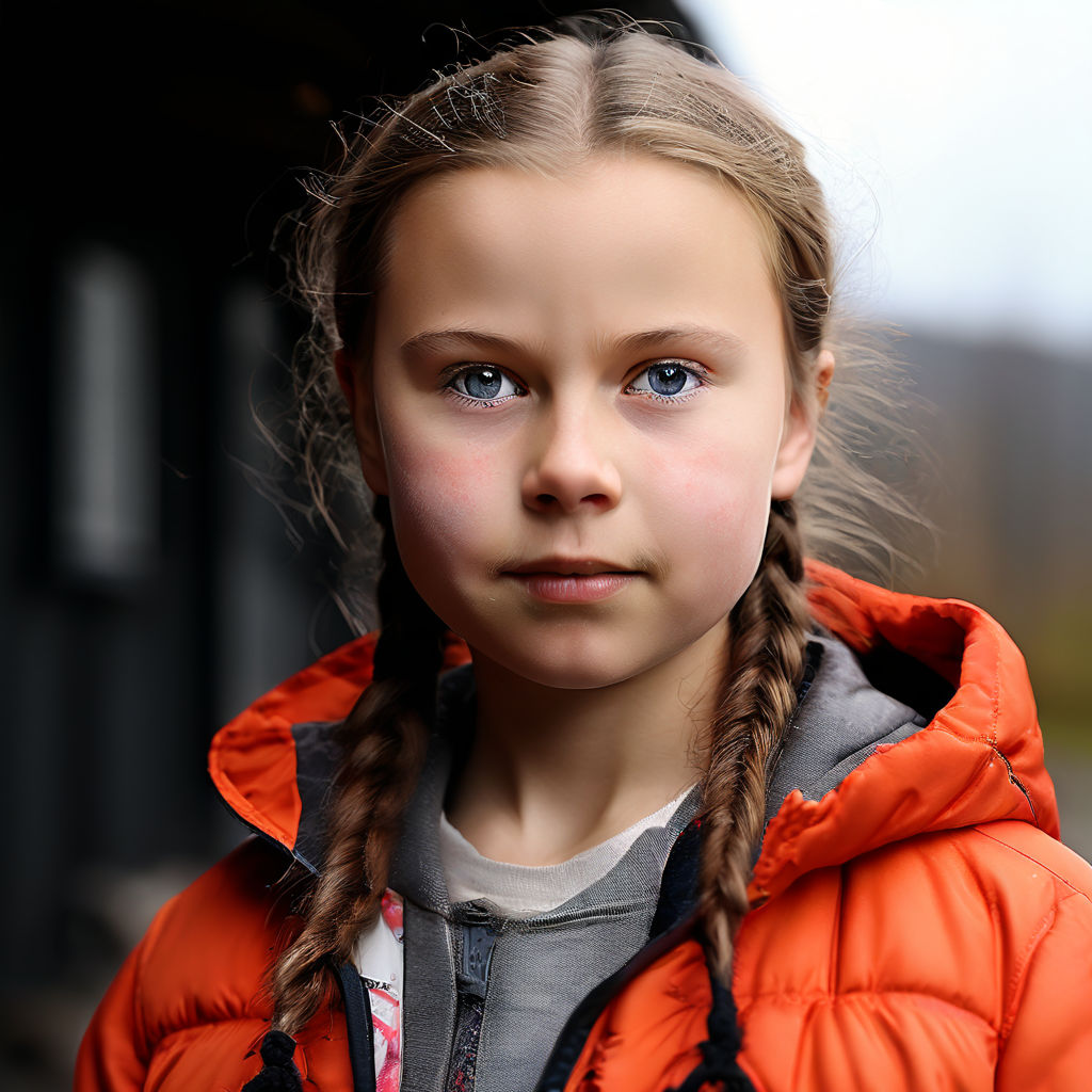 greta thunberg with evil smile