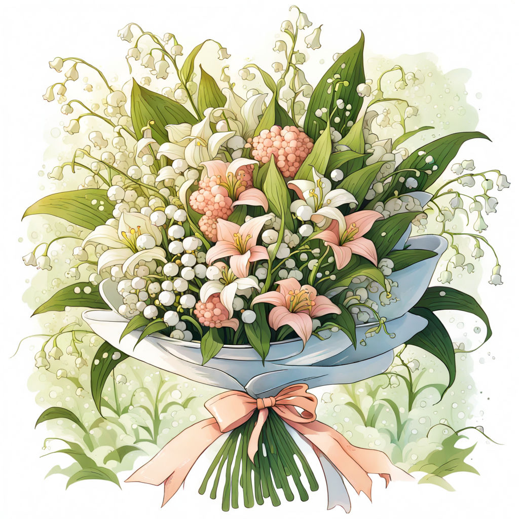 Prompt: lily of the valley flowers , bouquet