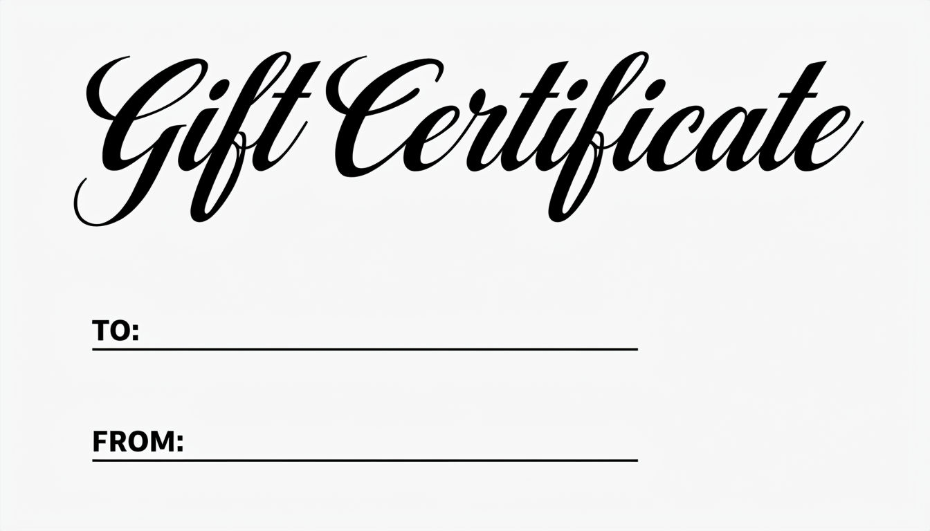 Elegant Minimalist Gift Certificate Design for Professional Use Card