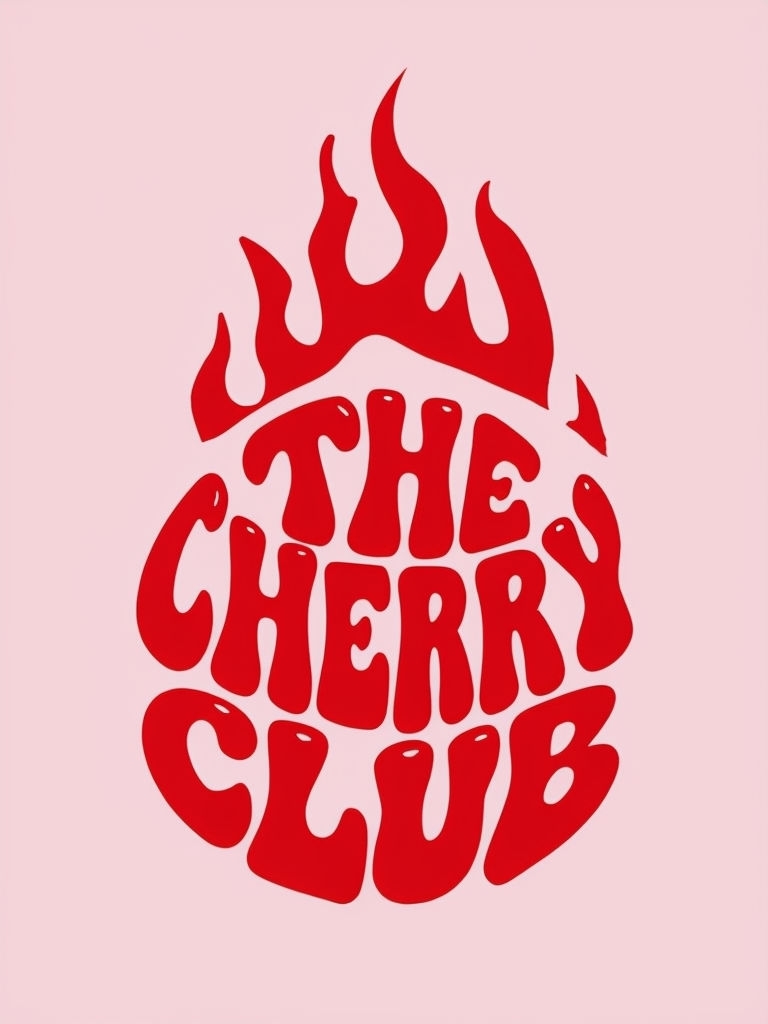 The Cherry Club Vibrant Flame Design T-Shirt