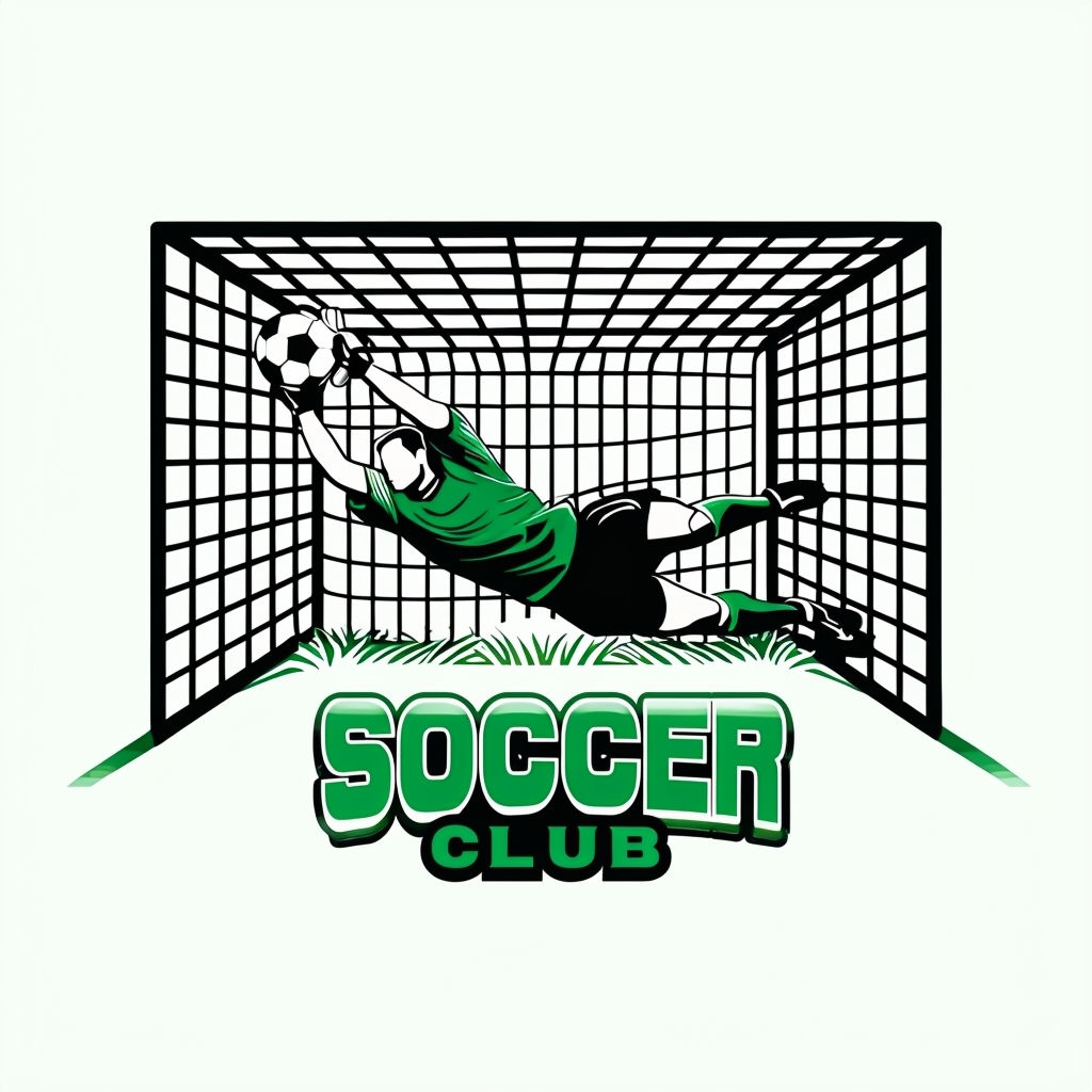 Dynamic Soccer Goalkeeper Dive Illustration Art