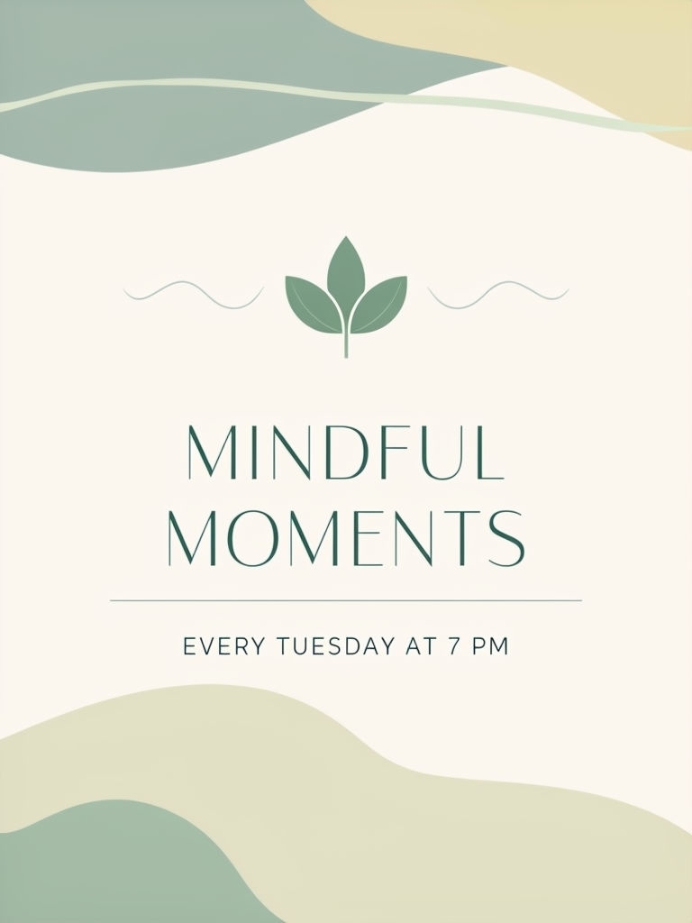 Mindful Moments Podcast Promotion Minimalist Poster