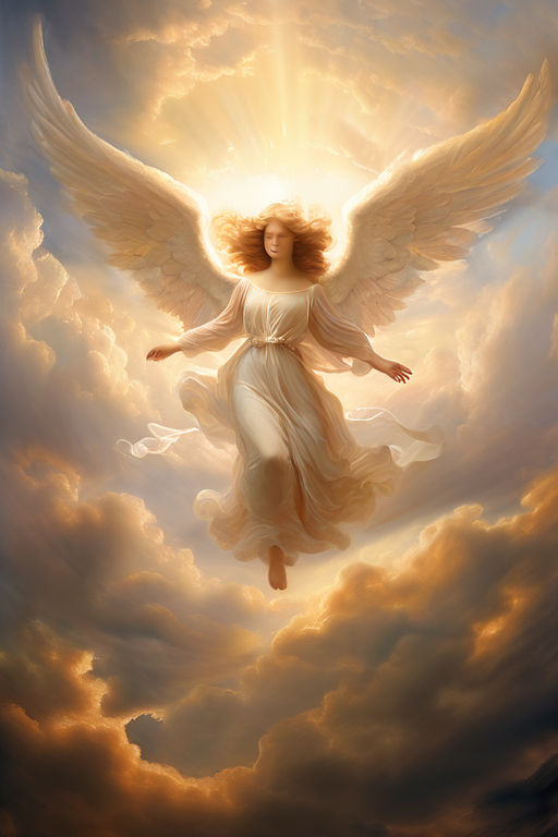 Create a picture of A bright sky with angels. by Thaynara Martins ...