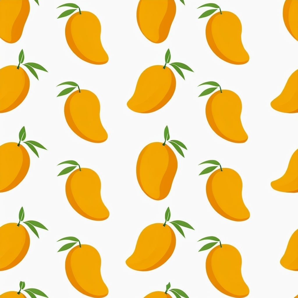 Vibrant Mangoes Seamless Pattern for Cheerful Designs