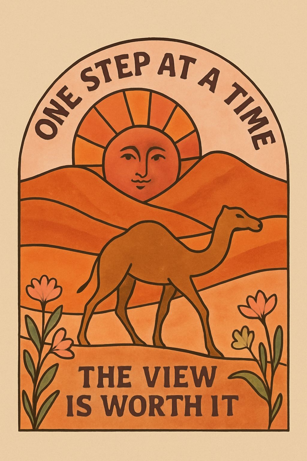 "Vintage Camel Illustration with Inspirational Quotes T-Shirt"
