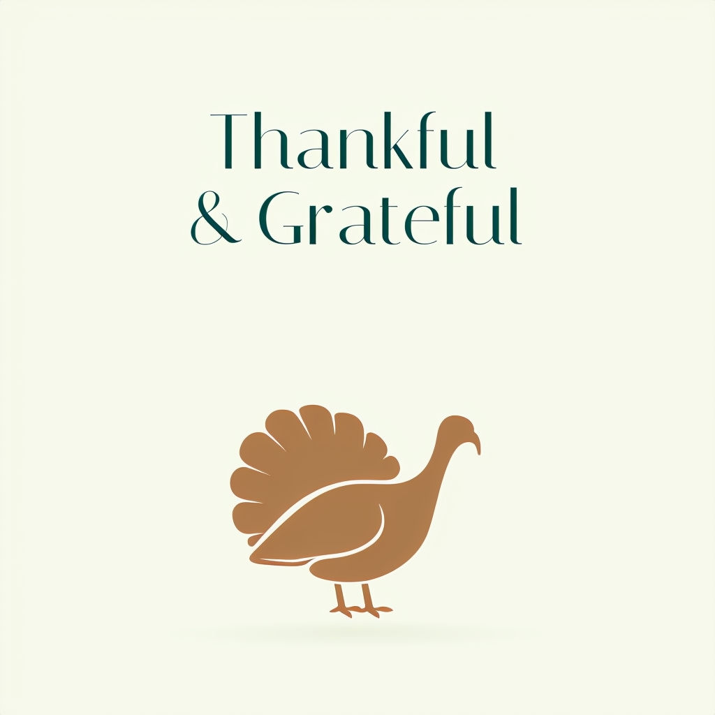 Elegant Minimalist Thanksgiving Turkey Card Design