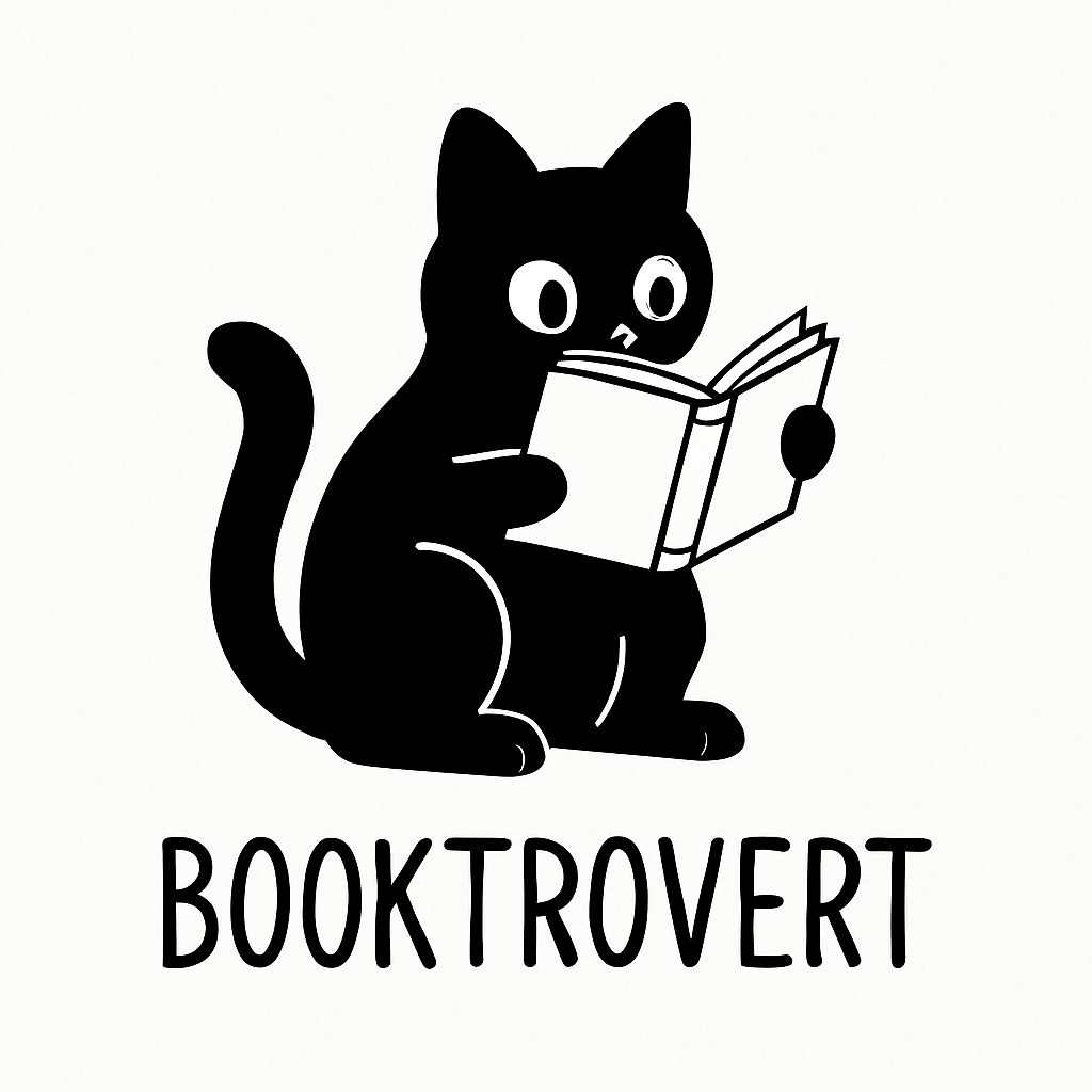 Minimalist Black Cat Reading Book with Playful Text Sticker