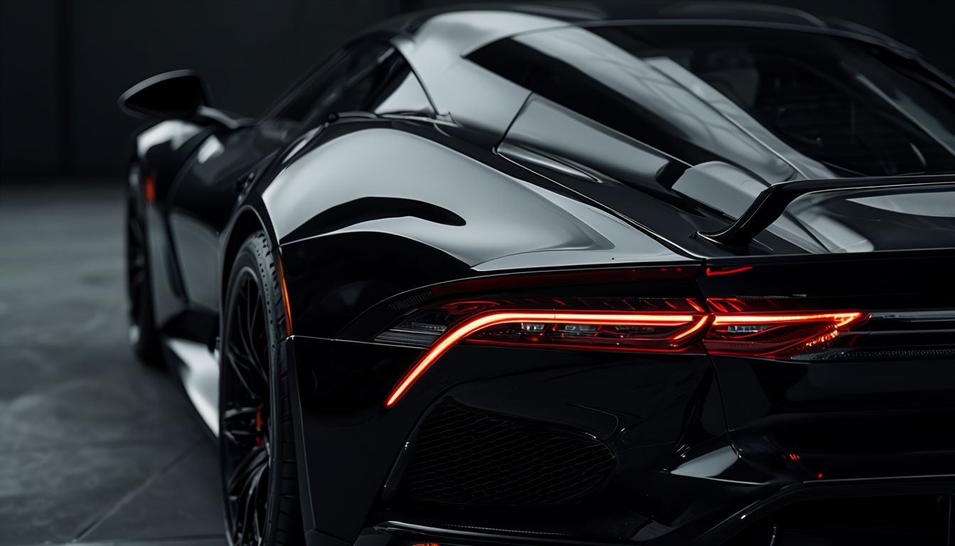 Sleek Black Sports Car High-Definition Photograph for Virtual Backgrounds