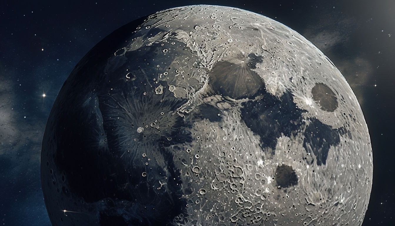 Stunning High-Resolution Moon Surface Digital Art Background