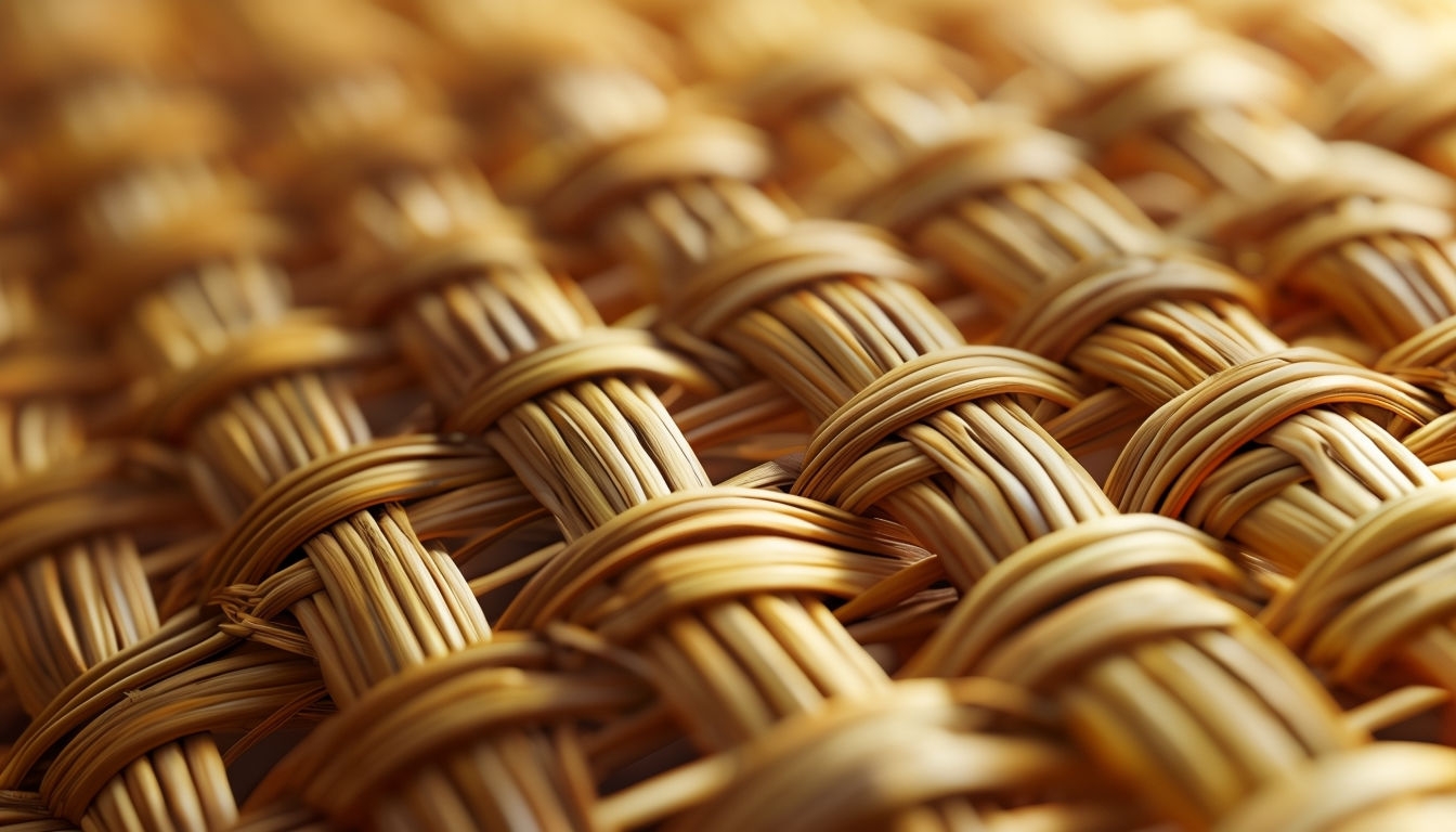 Natural Woven Rattan Texture Close-Up Mobile Wallpaper Virtual Backgrounds