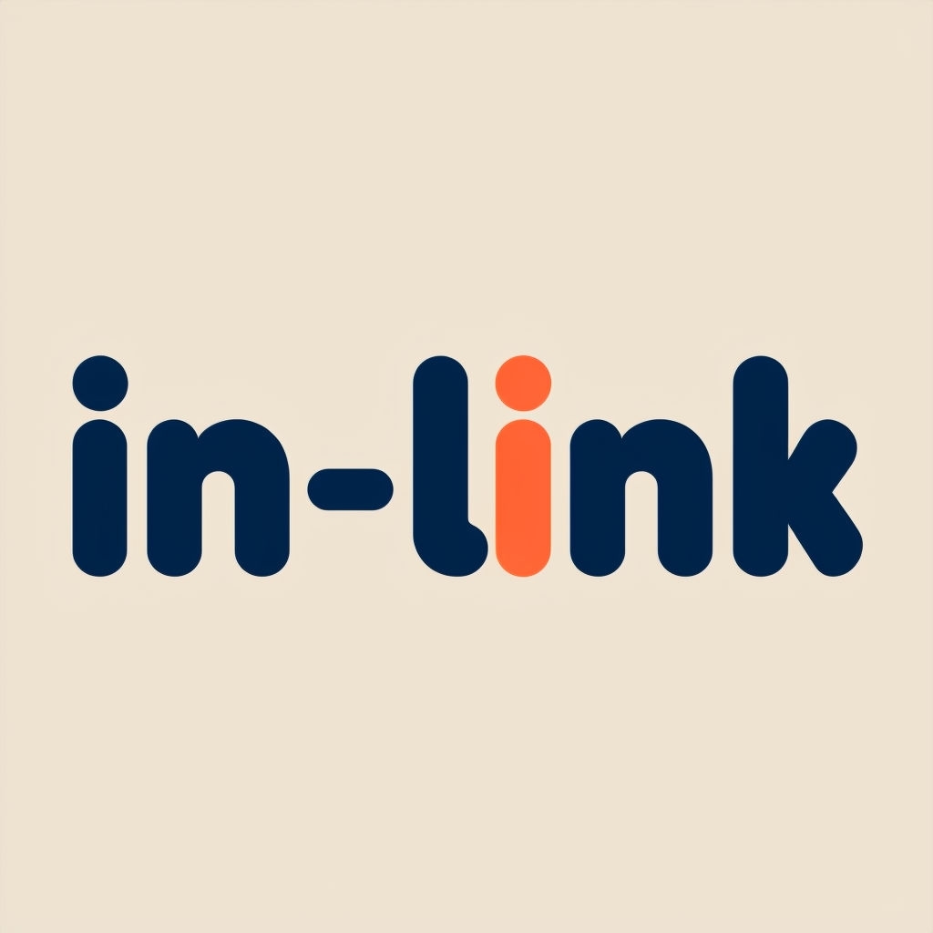 Modern Minimalist In-Link Logo Design on Beige Background