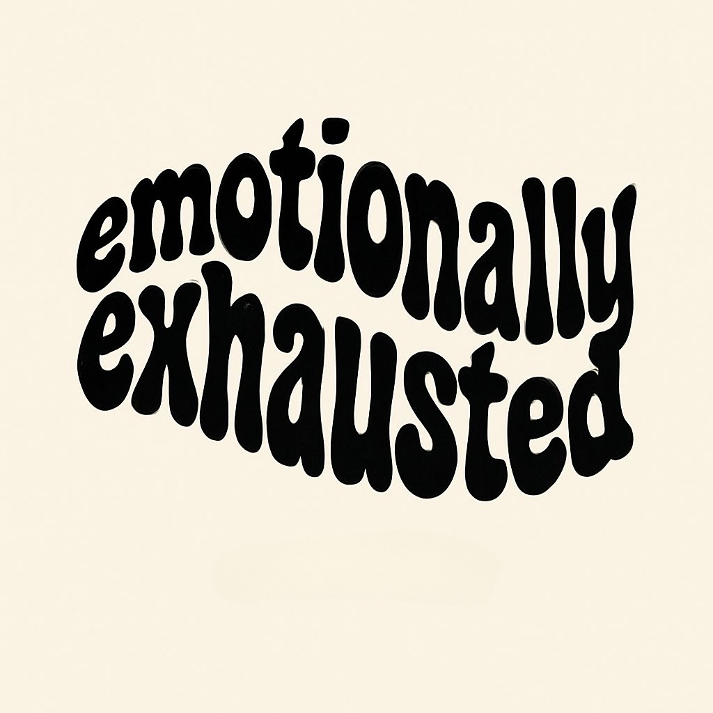 Emotionally Exhausted Bold Typographic Design Sticker