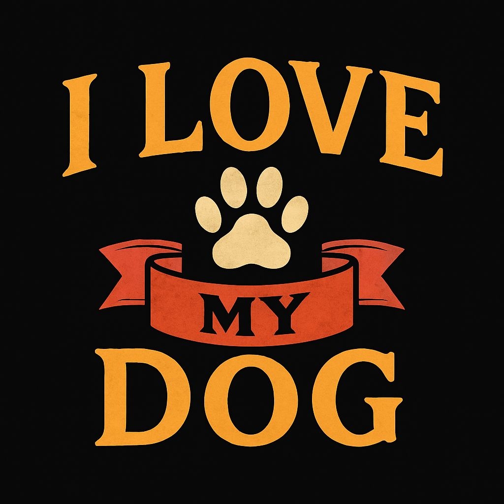 I Love My Dog Vintage Paw Print Graphic T-Shirt